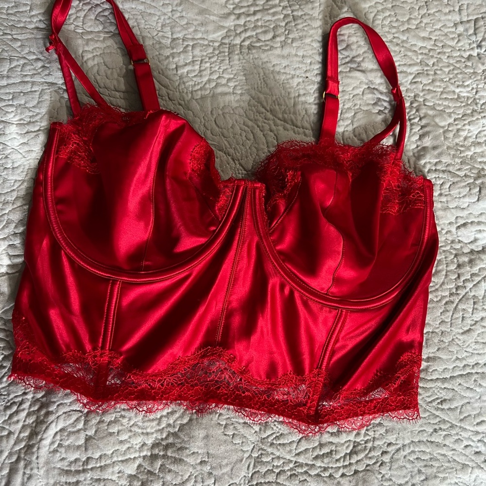 Victoria secreta corset top red